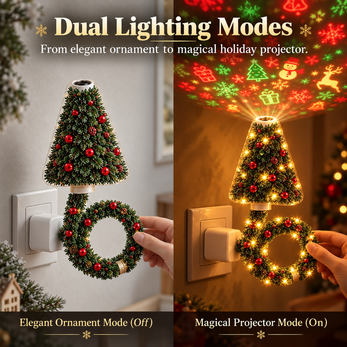 USB Christmas Projector Night Light