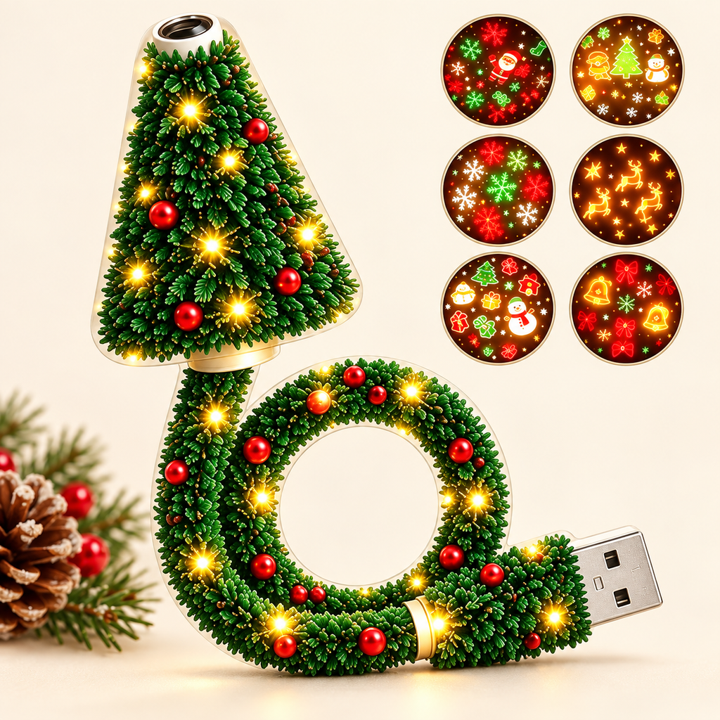 USB Christmas Projector Night Light