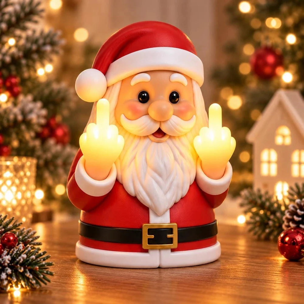 Funny Santa Middle Finger Light Christmas Decor