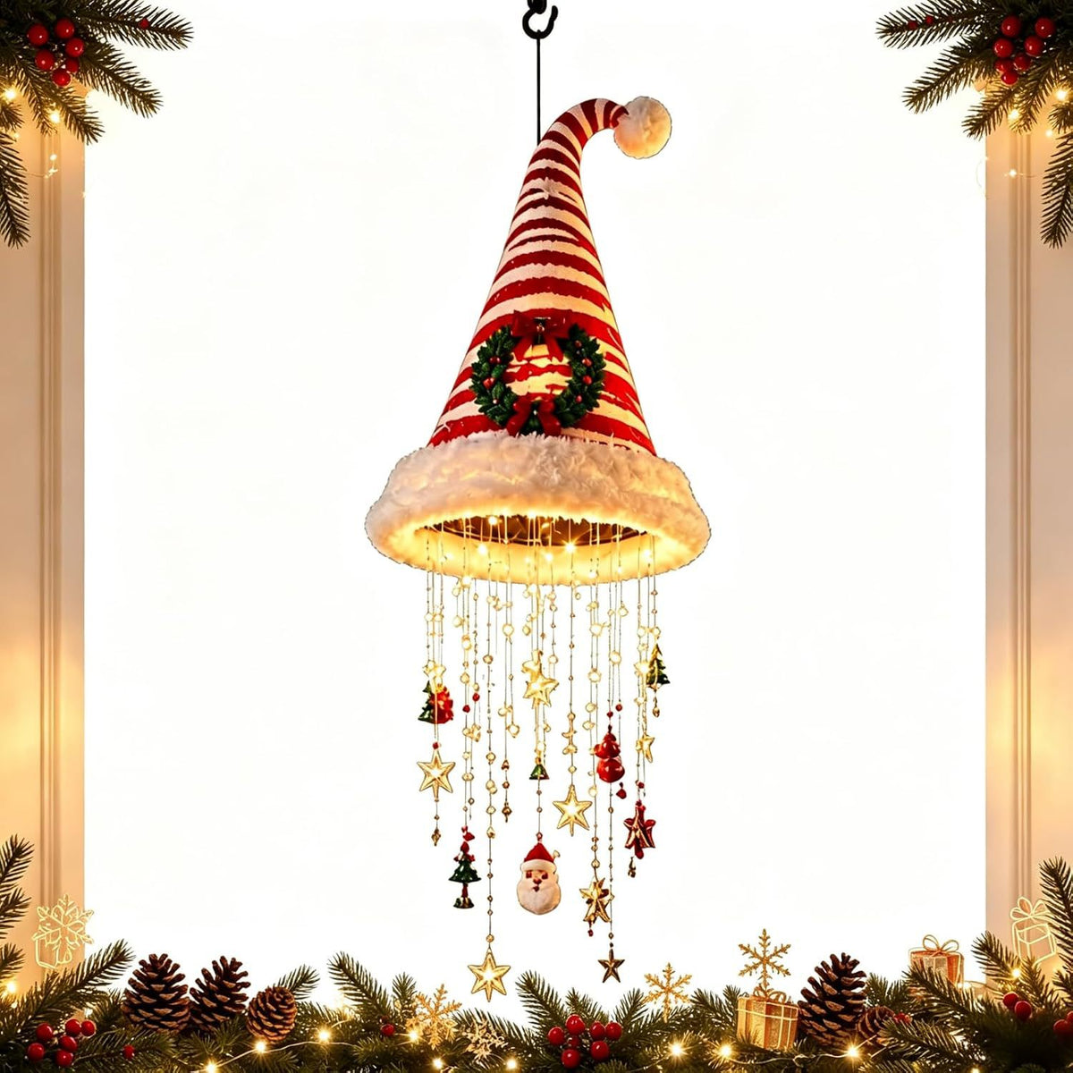 Christmas Hat Hanging Star Light