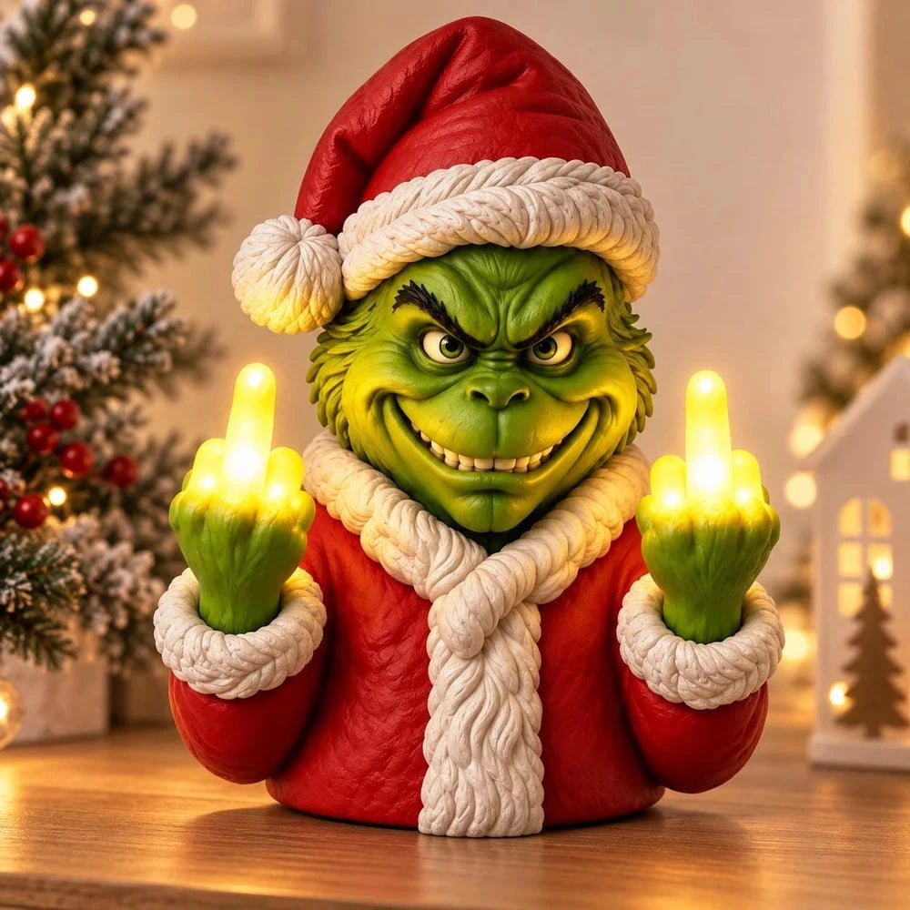 Funny Santa Middle Finger Light Christmas Decor