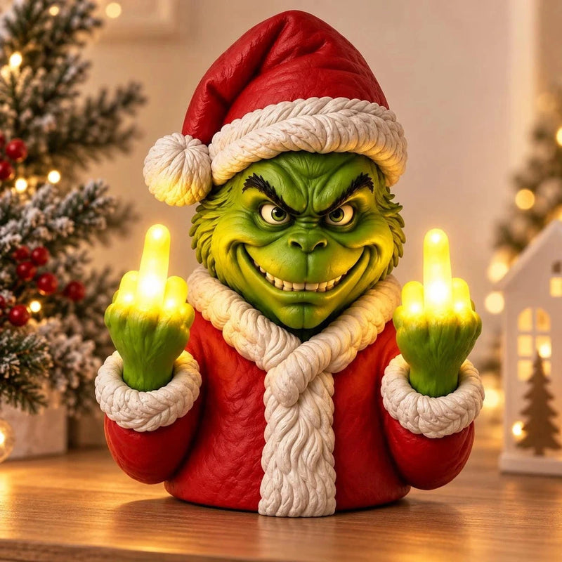 Funny Santa Middle Finger Light Christmas Decor