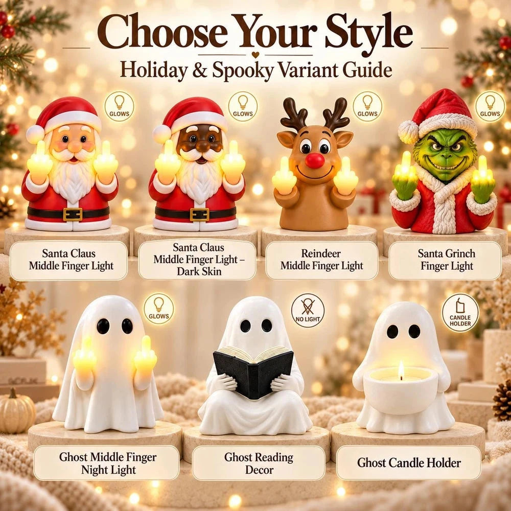 Funny Santa Middle Finger Light Christmas Decor